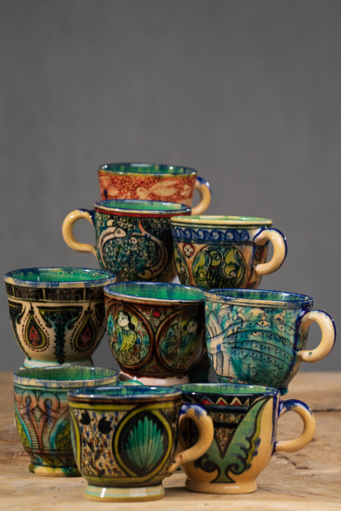 Ceramics Painted Nishapur Tea Cups
