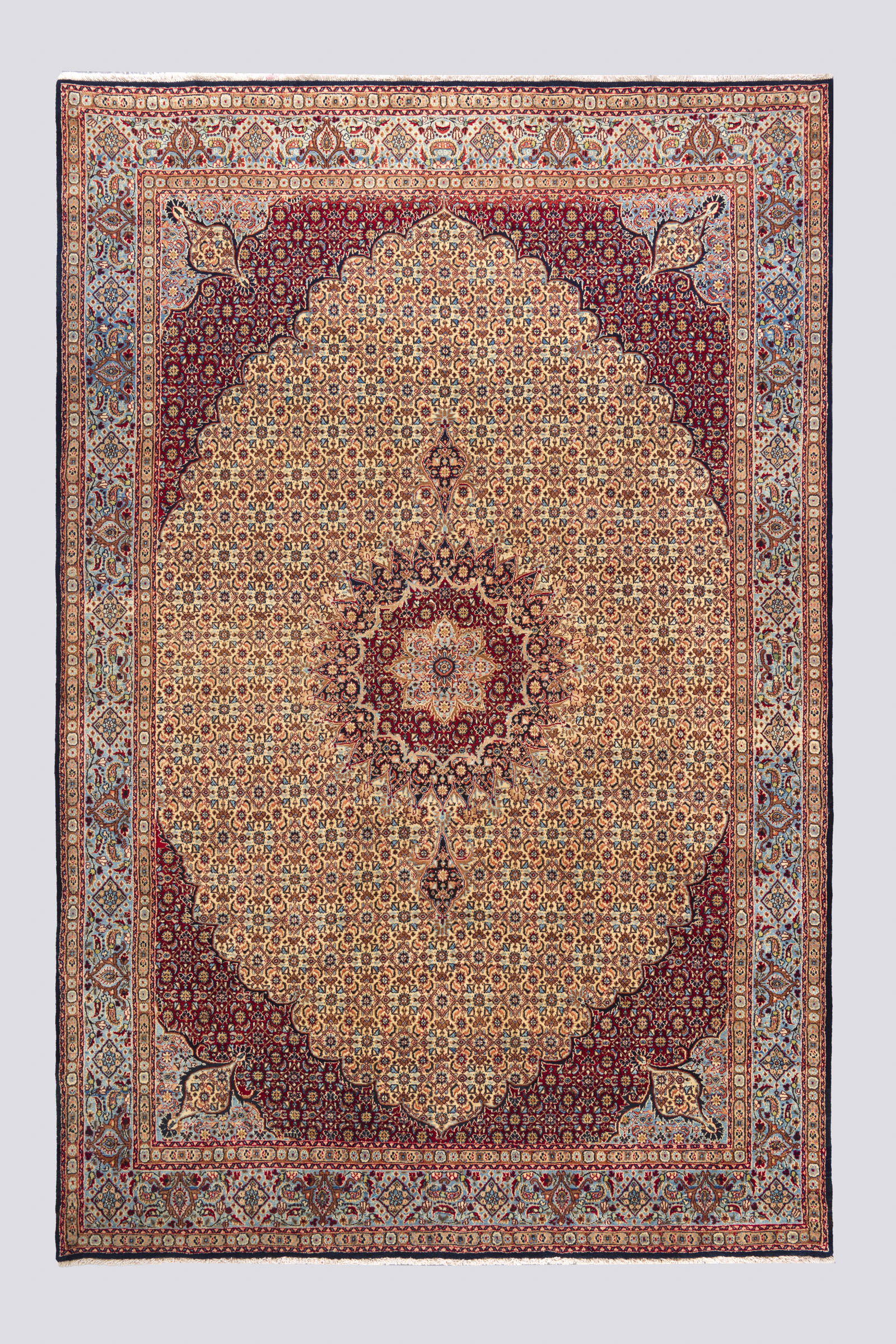 Semi-Antique Persian Mud Rug, Mahi Design ~1970