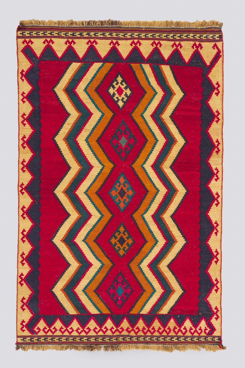 Vintage Qashqai Wave and Stars Killim