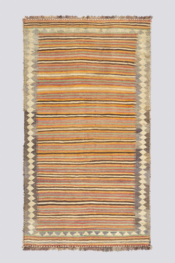Vintage Qashqai Color Stripe Killim
