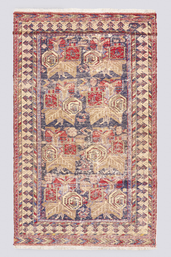 Vintage Sirjan Golfrang Sumac Killim