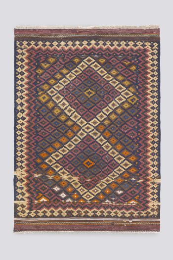 Vintage Bakhtiari Oval Toranj Killim