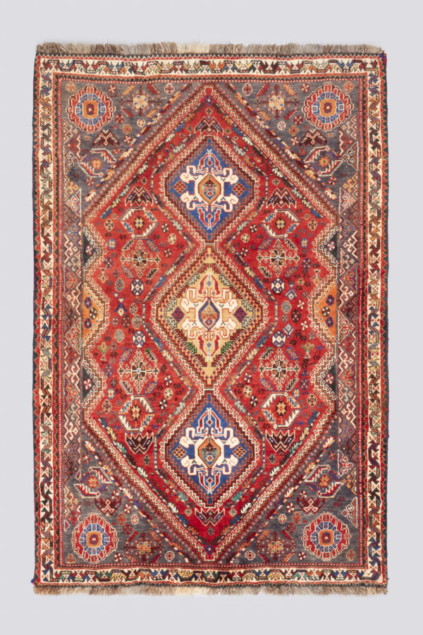 Vintage Qashqai Eqlid Triple Toranj Carpet 2.2 SQM