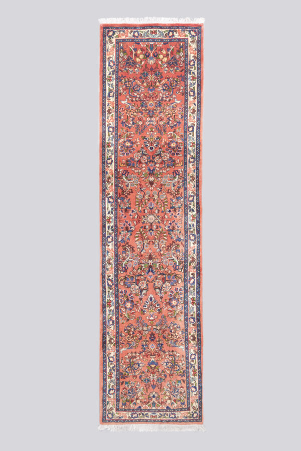 Vintage Sarouk Copper Afshan Carpet Runner 2.44SQM