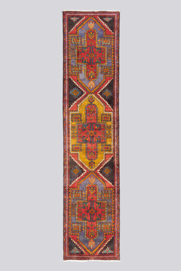 Semi Antique Meshkin triple Toranj Carpet Runner 3.5 SQM