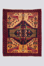RCA108 Vintage Balouch Pictorial Signed Carpet