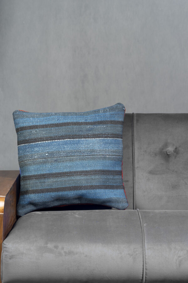Grey Blue Striped Jajim Cushion 45x45cm