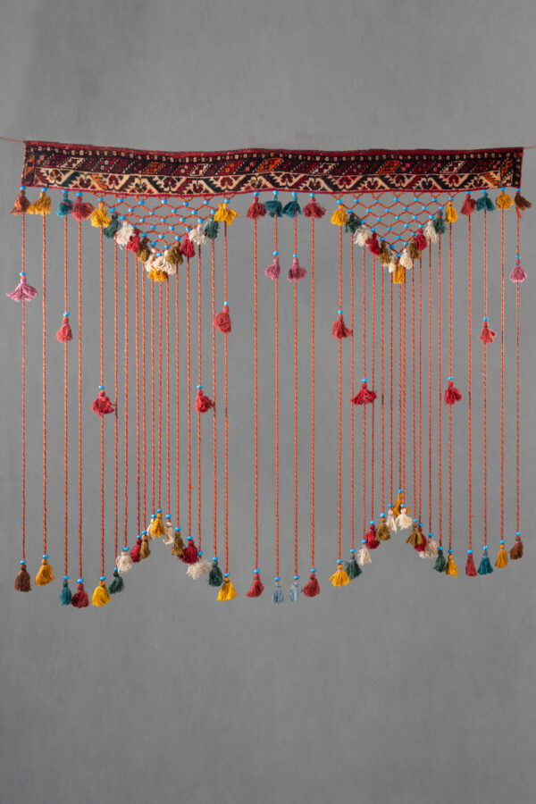 Decorative Carpet Turquoise Pearl & Tassel Wall Hanging 200 Cm