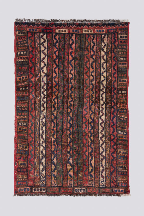 Antique Qashqai Muhrammat Carpet Poshti 0.7SQM