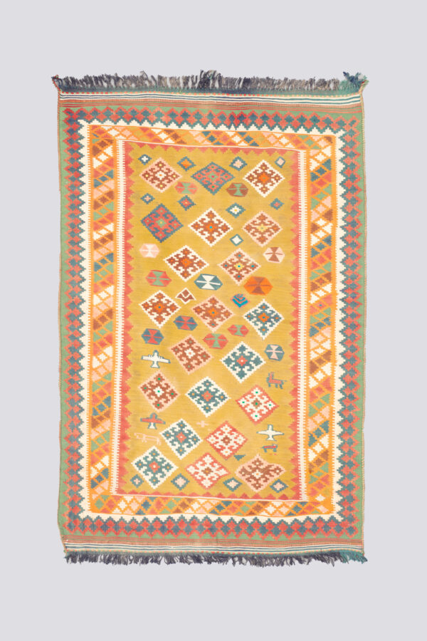 Vintage Qashqai Lion Kilim 1.6SQM