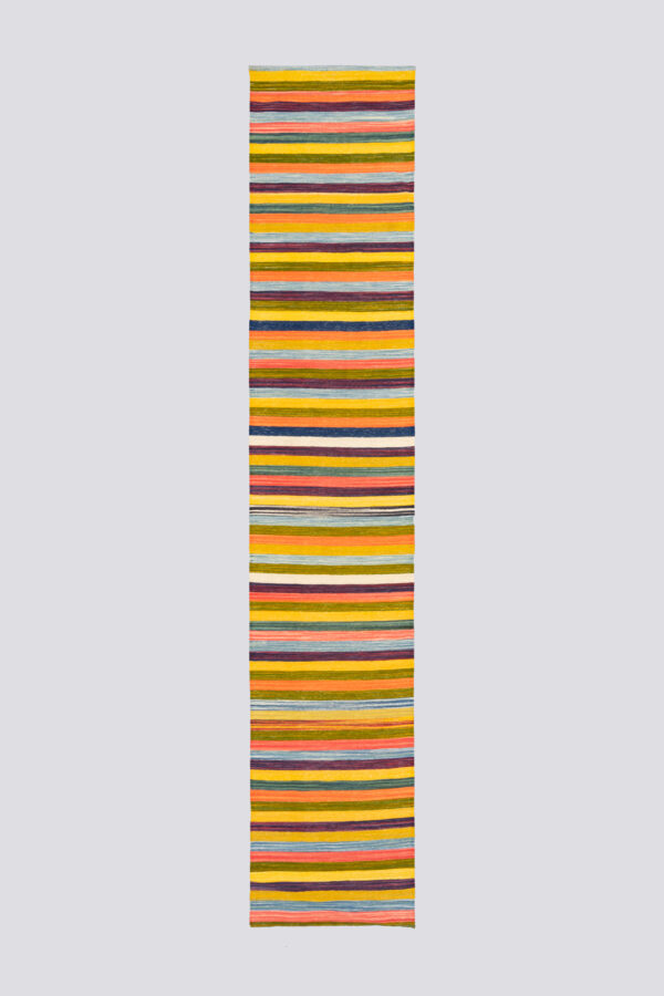 New Weave Mazandaran Minimalist Stripes Fine Kilim Runner 3Sqm