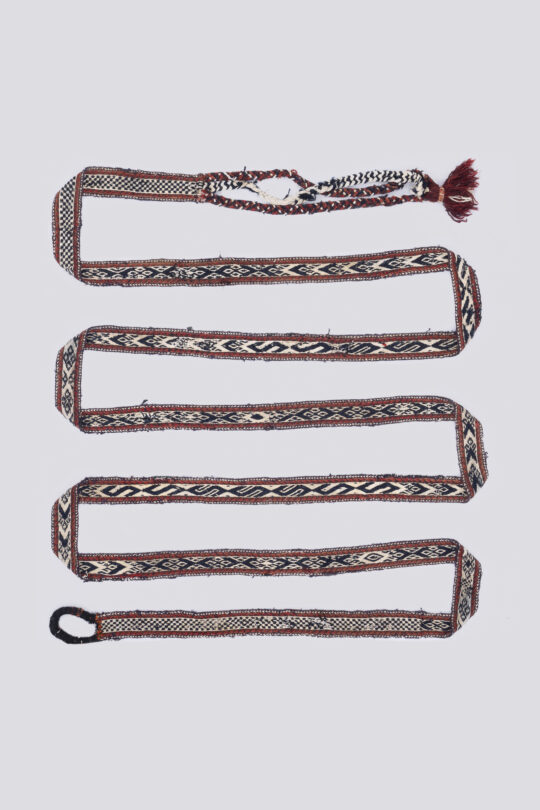 Antique Afshar Black Nomadic Ribbon
