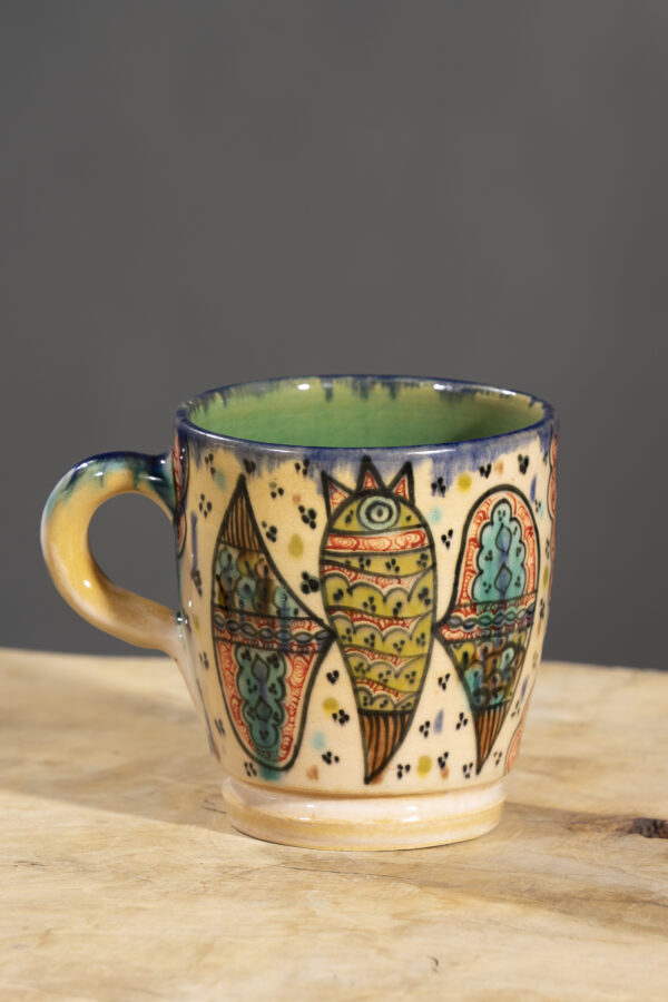 Nishapur Ceramics Hand Painted Handled Large Mug