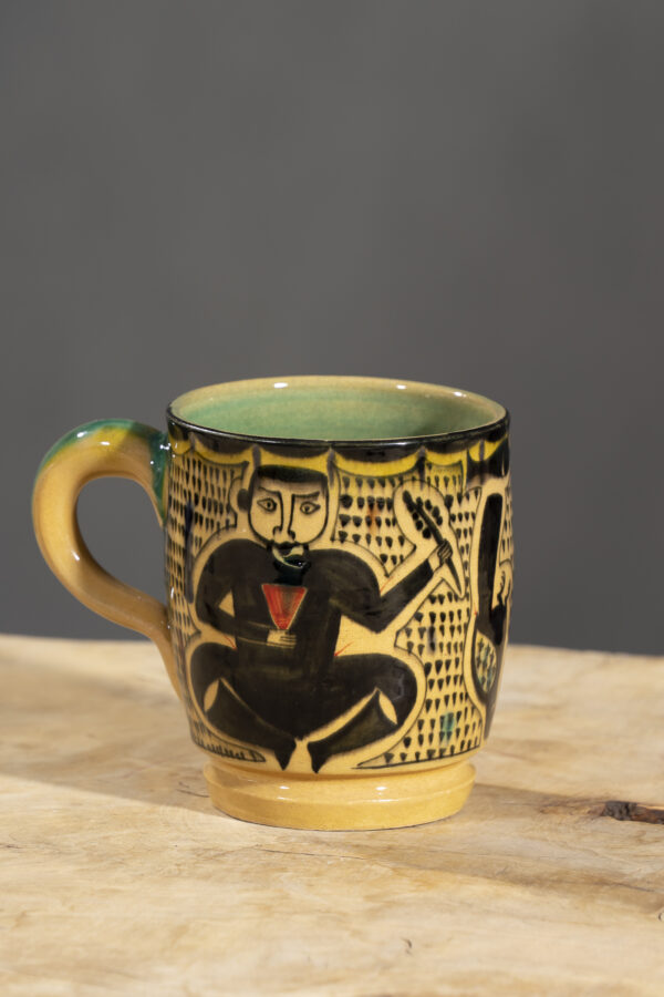 Nishapur Ceramics Hand Painted Handled Large Mug