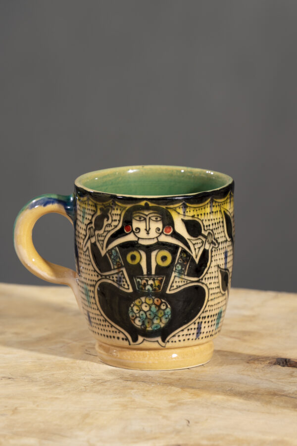 Nishapur Ceramics Hand Painted Handled Large Mug