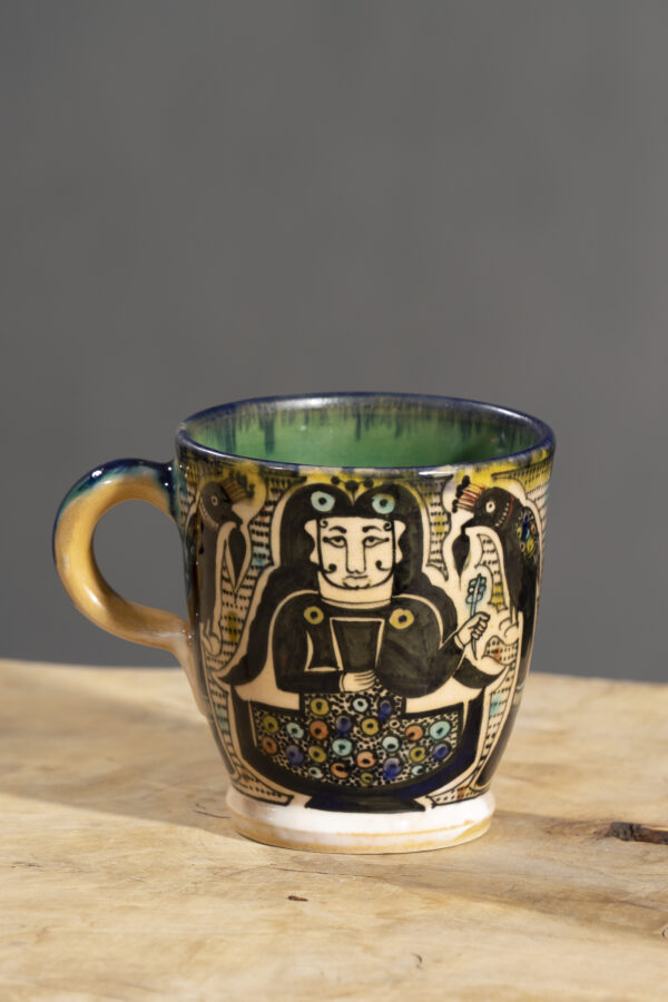 Nishapur Ceramics Hand Painted Handled Large Mug