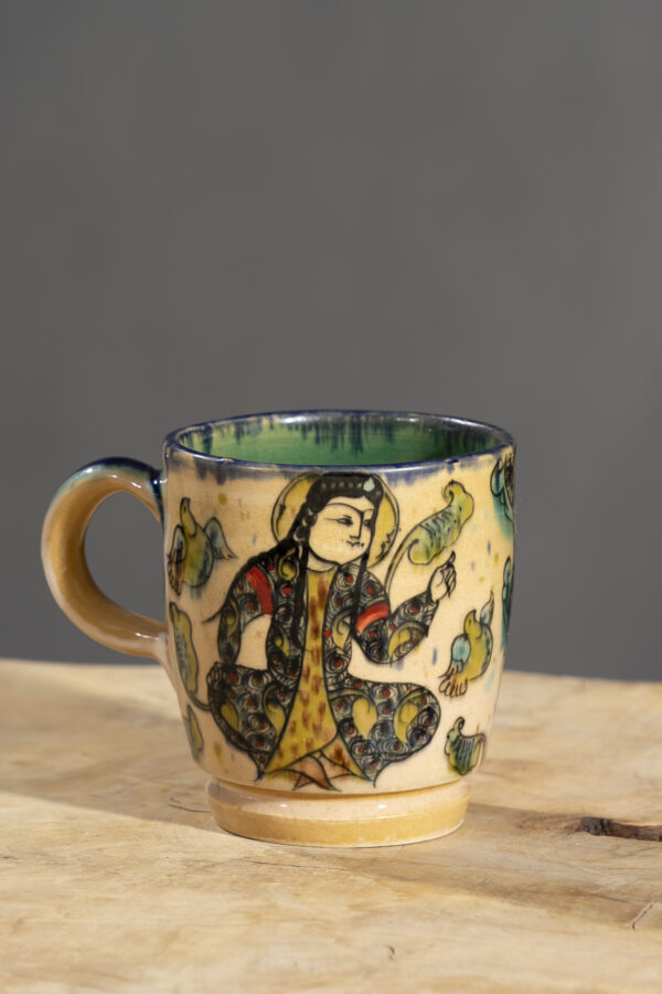 Nishapur Ceramics Hand Painted Handled Large Mug