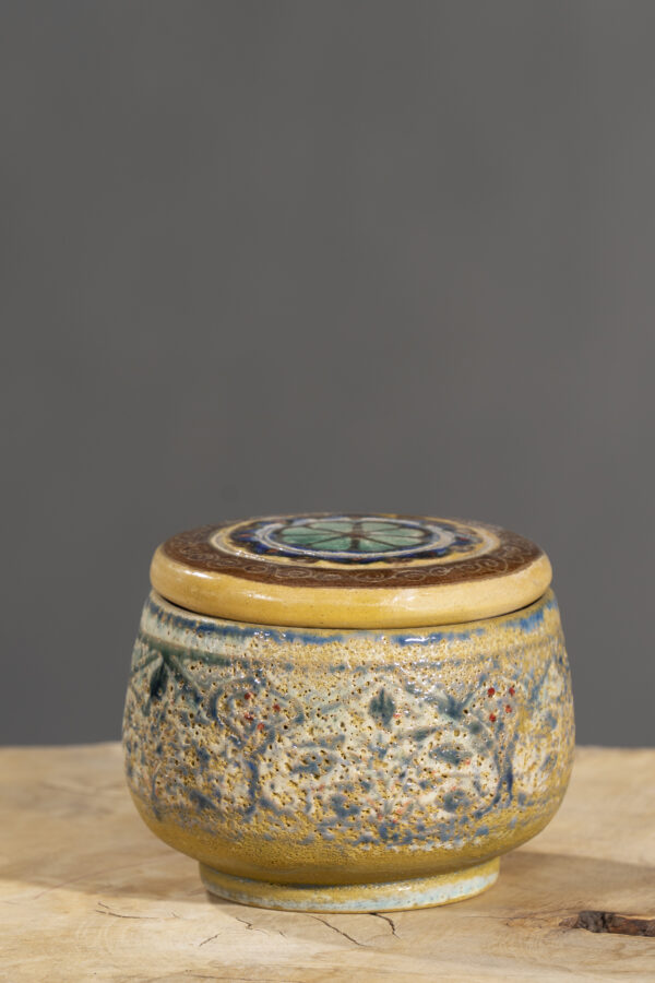Nishapur Ceramics Hand Painted Sugar Jar