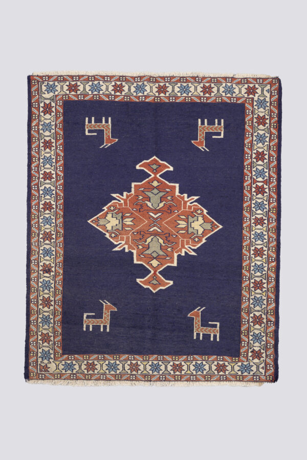 Vintage Moqan Mountain Goats Soumak Kilim 1.4SQM