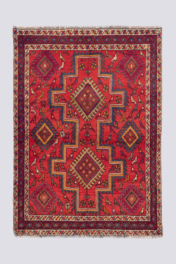 Vintage Sirjan Afshar Double Toranj Birds Carpet 2.6SQM