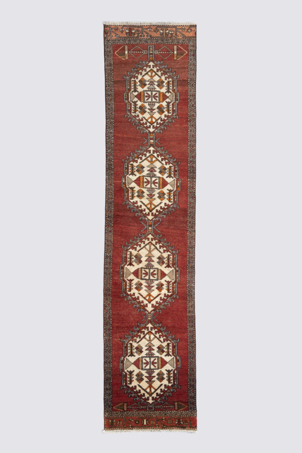 Vintage Meshkin Shahr 4 Toranj Carpet Runner 2.2SQM