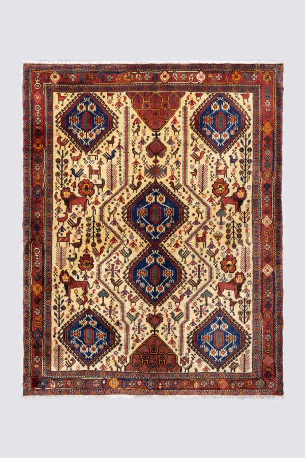 Antique Afshar Lion Carpet 2.6SQM