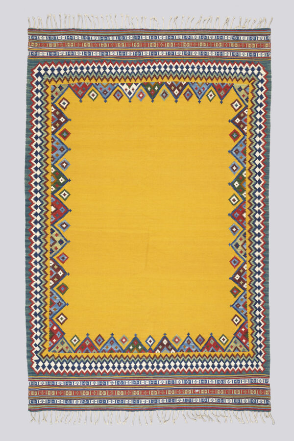 New Weave Fine Qashqai Yellow field Kilim 4SQM