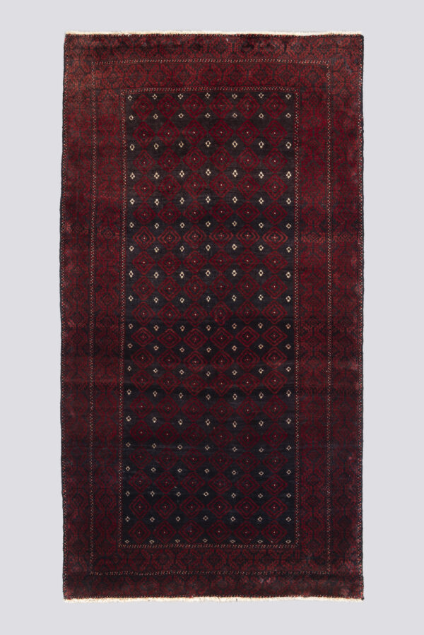 Vintage Baluch All over design Grey Carpet 1.9SQM