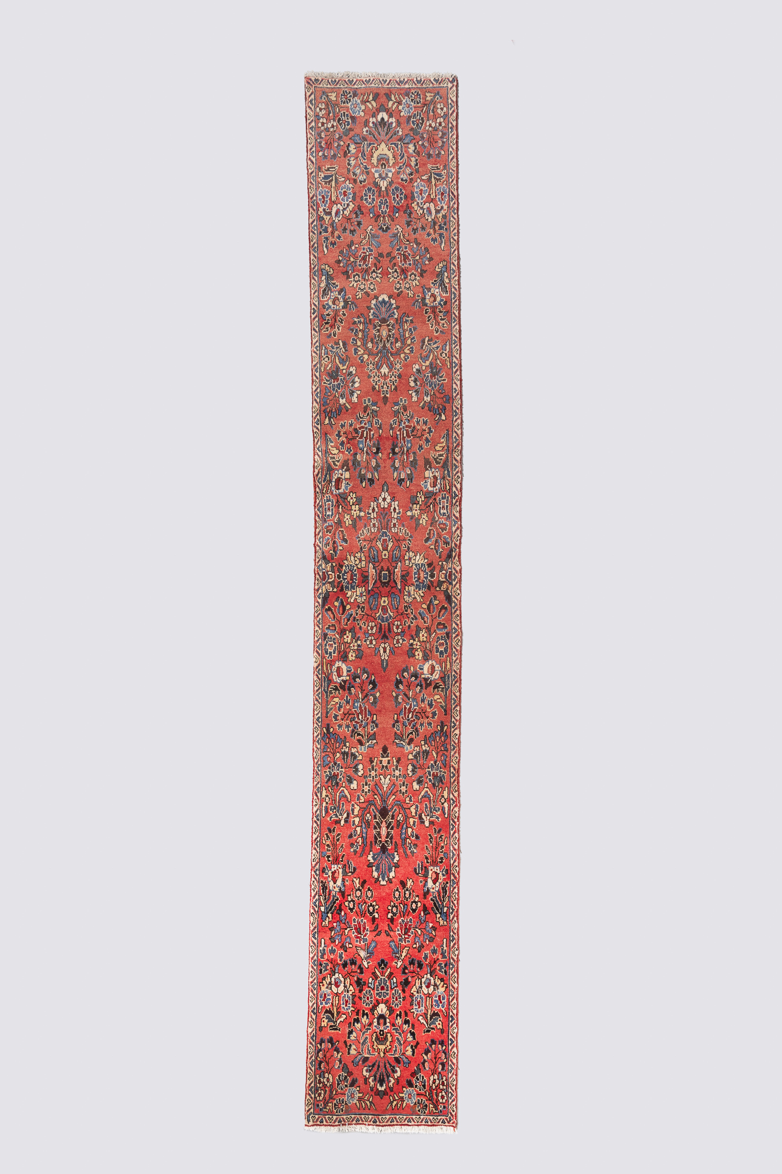 Rca279P-Edit-Carpet Semi Antique Sarouk American Flower Carpet Runner 375*55Cm - Image 1