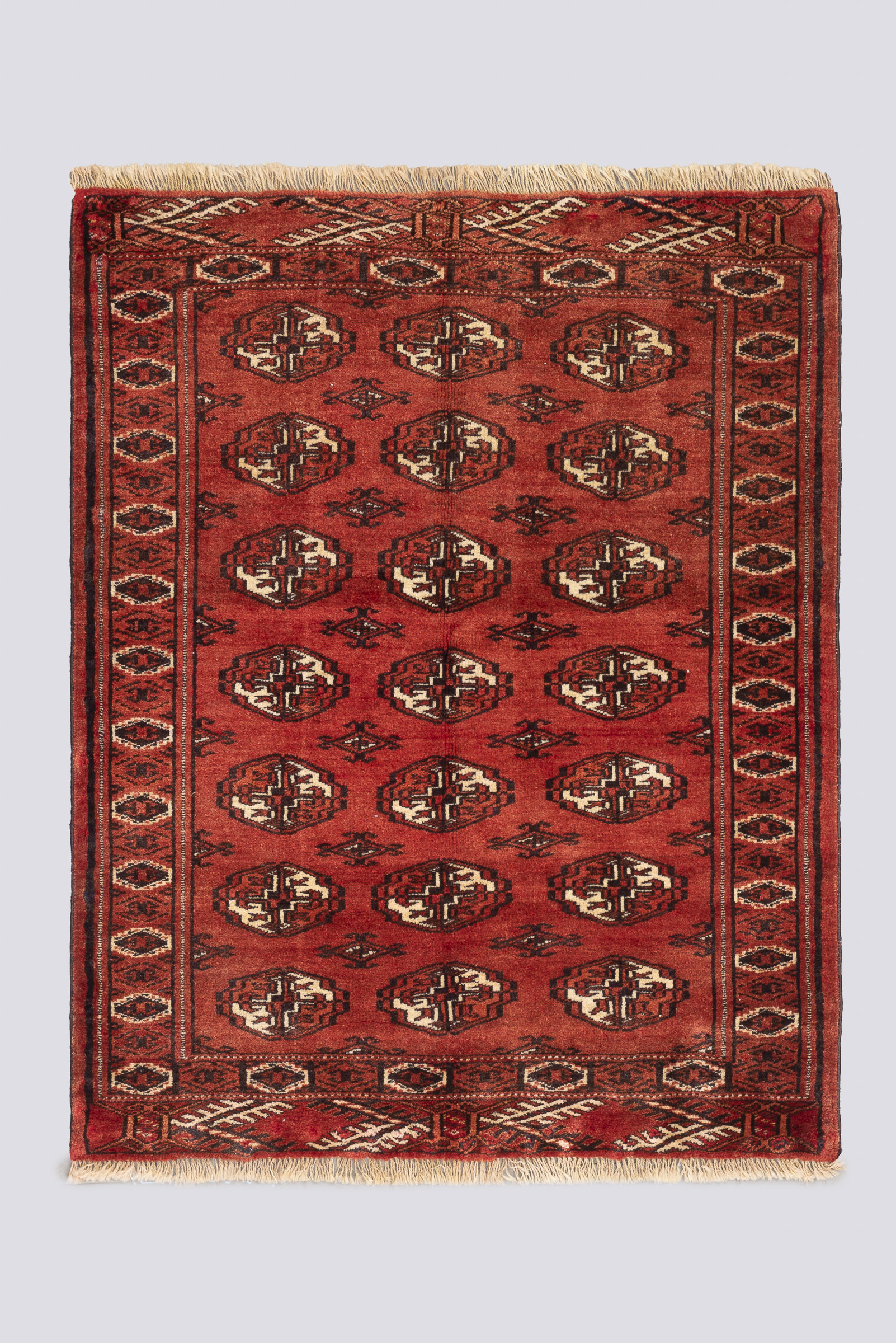 Rca293-Edit-Carpet Fine Torkaman Mari Gol (Elephant Feet) Carpet 115*91Cm - Image 1