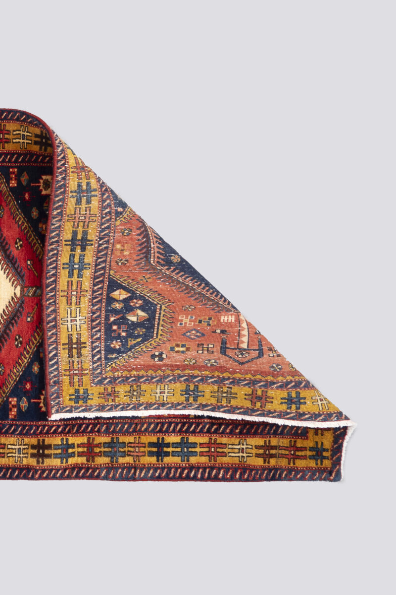 Antique Fine Heriz Five Toranj Golden Frame Carpet Runner 4.8Sqm - Image 2