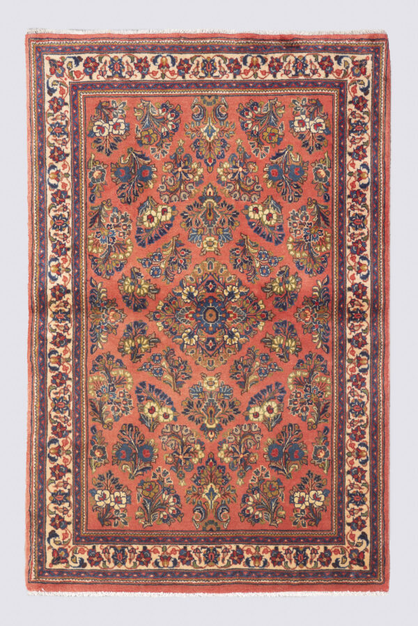Semi Antique Sarouk American Flower Carpet 1.5SQM