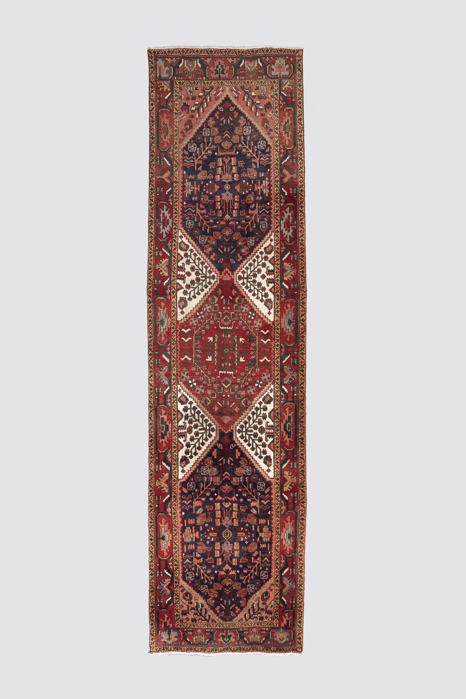 Rca324-Edit-Carpet Antique Bakhshayesh Runner With Stepped Medallion, C.1910–1930 458*116Cm