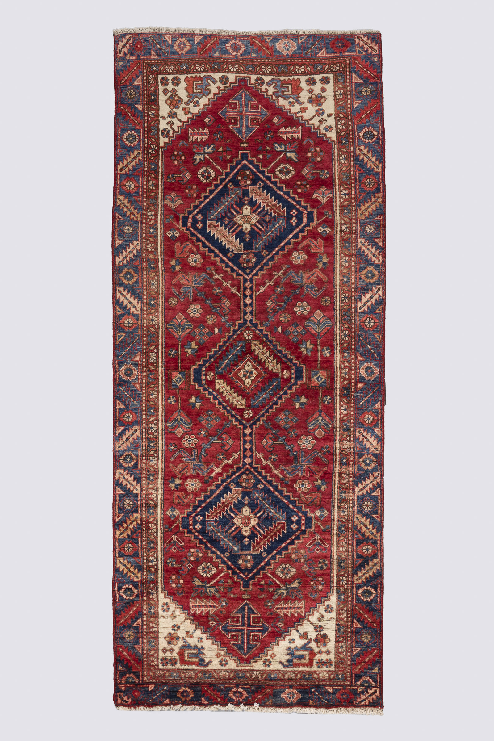 Rca331-Edit-Carpet Semi Antique Heriz Triple Toranj Carpet Runner 265*105Cm - Image 1