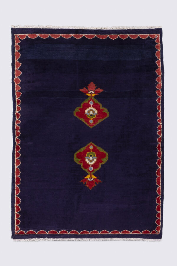 Vintage Mashahd Nili double Toranj Poshti Carpet 0.5SQM
