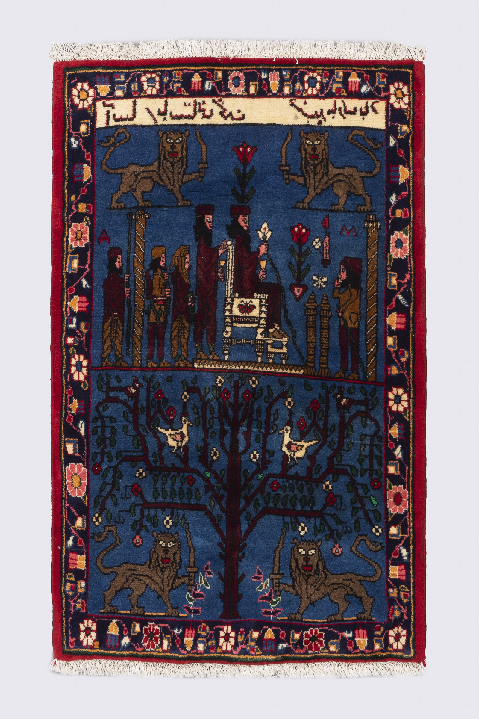 Rca356-Edit-Carpet Antique Fine Tabriz Persepolis Pictorial Carpet 115*74Cm - Image 1