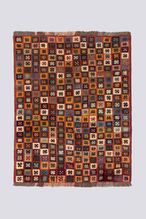 Vintage Checkered Qashqai Gabbeh 0.8SQM
