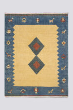 Vintage Qashqai Firuz Abad Double Toranj Kilim 3SQM