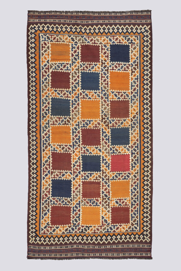 Antique Qashqai Fine Kheshti Kilim 4.1SQM
