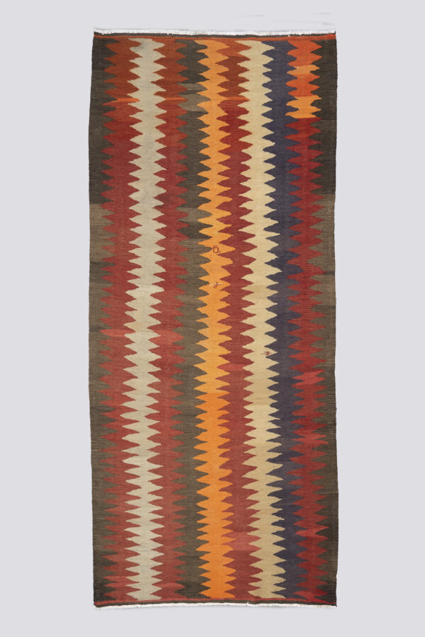 Antique Shahsavan Mowj (Wave) Kilim 5.7SQM