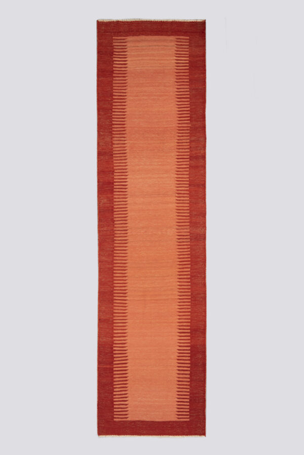 Vintage Qashqai Firuz Abad Minimal Pink and Red Kilim 4.4SQM