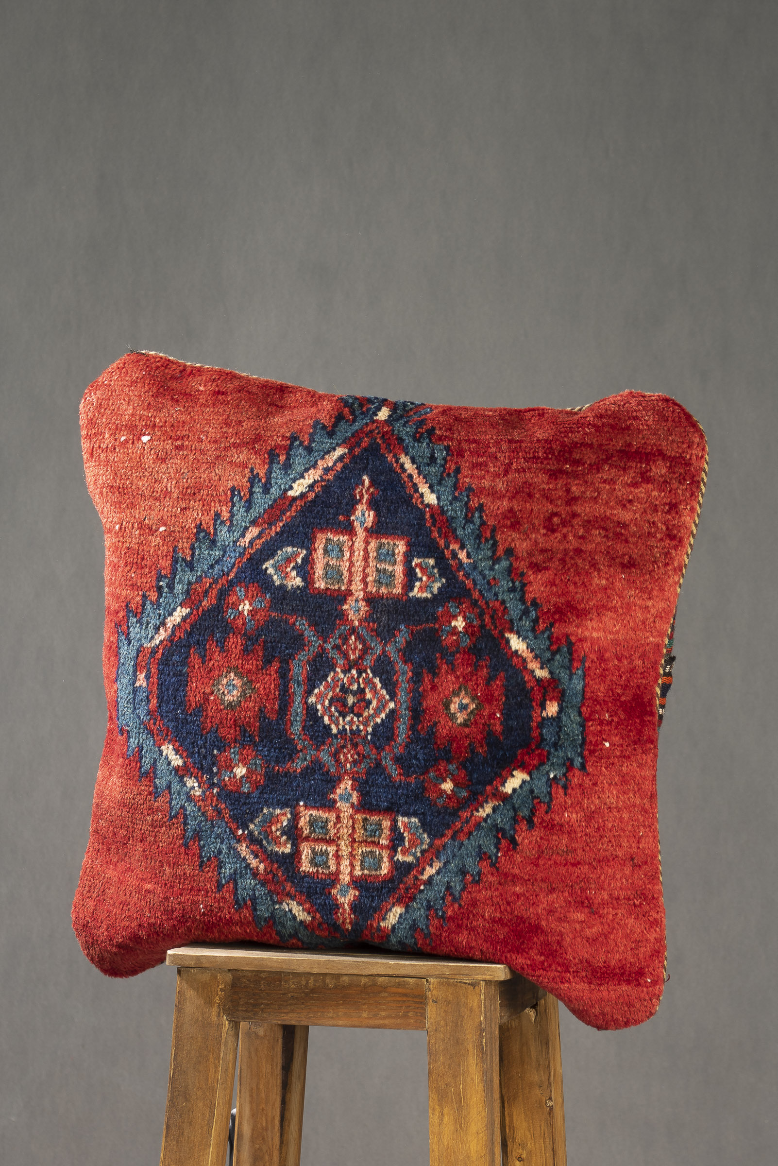 CUS124 Antique Hamedan Toranj Carpet Cushion 60*50cm - Image 1