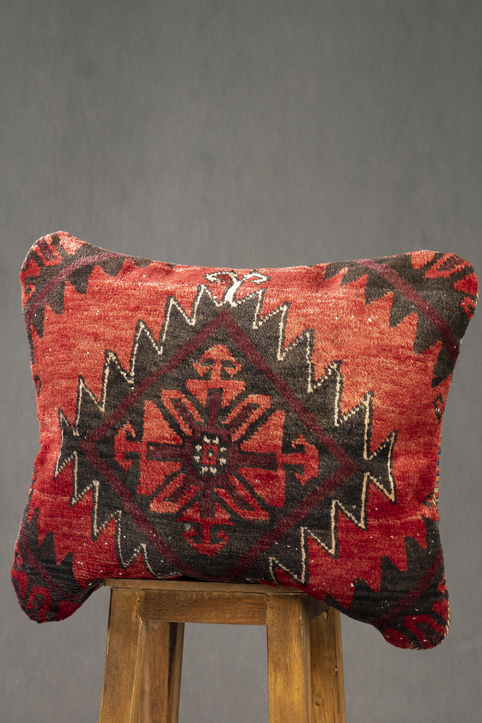 CUS171 Vintage Baluch Toranj Carpet Cushion 60*50cm - Image 1