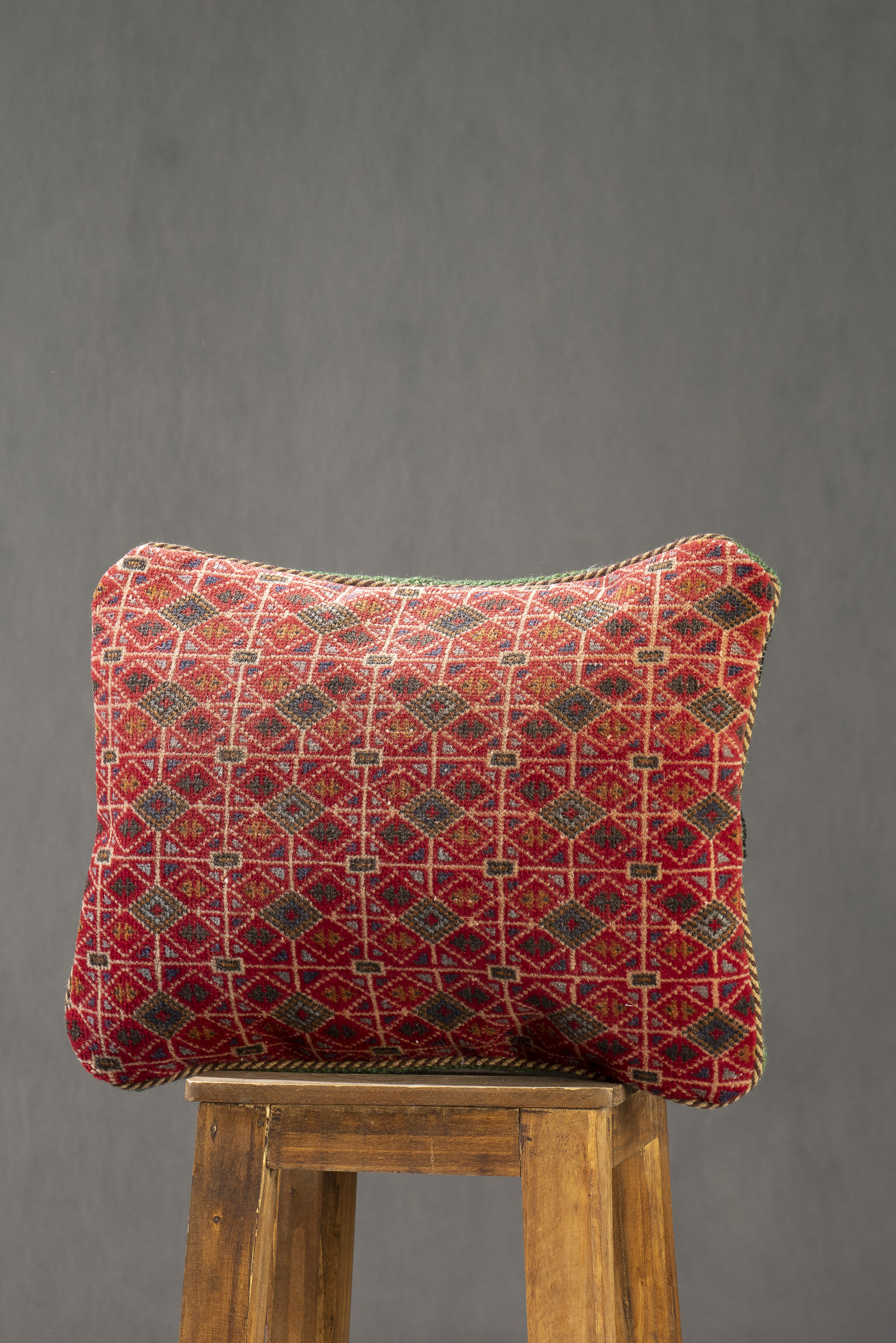 CUS189 Vintage Baluch Red Diamond Carpet Cushion 45*35cm - Image 1