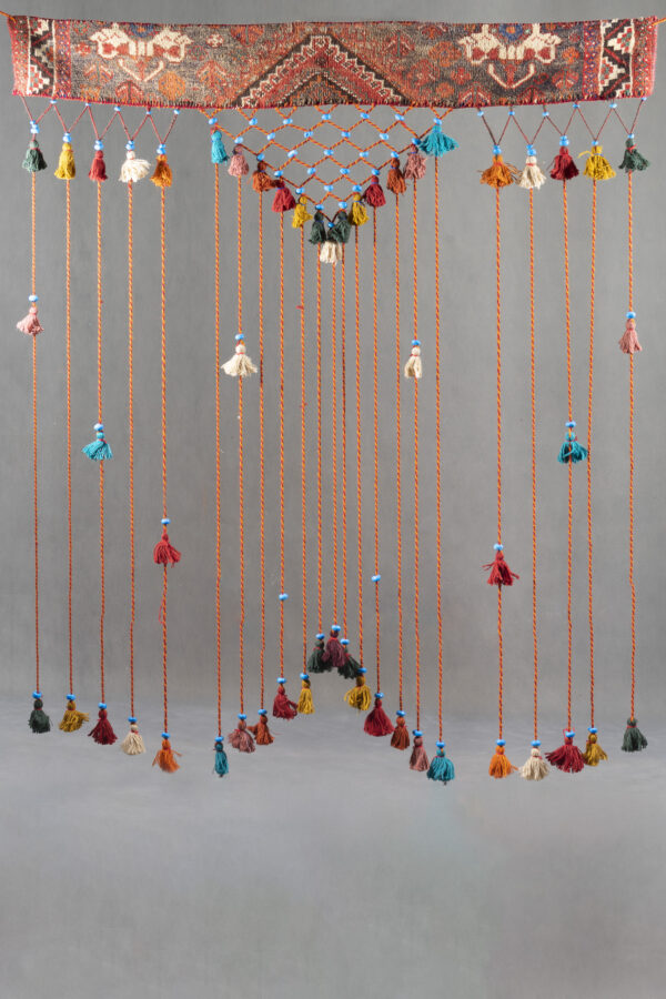Decorative Carpet Turquoise Pearl & Tassel Wall Hanging 150 CM