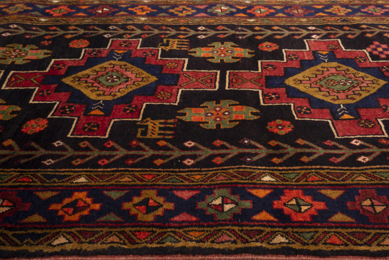 Antique Qara Dagh Caucasian Triple Toranj Carpet 304*121Cm - Image 4