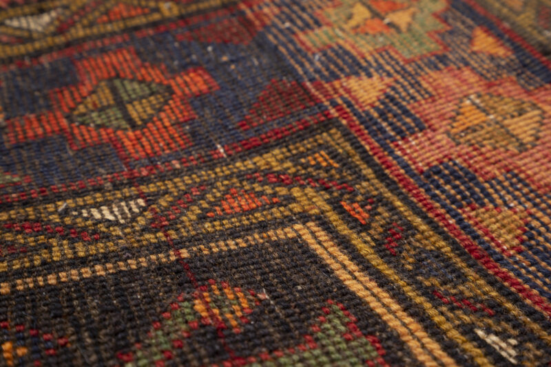 Antique Qara Dagh Caucasian Triple Toranj Carpet 304*121Cm - Image 13