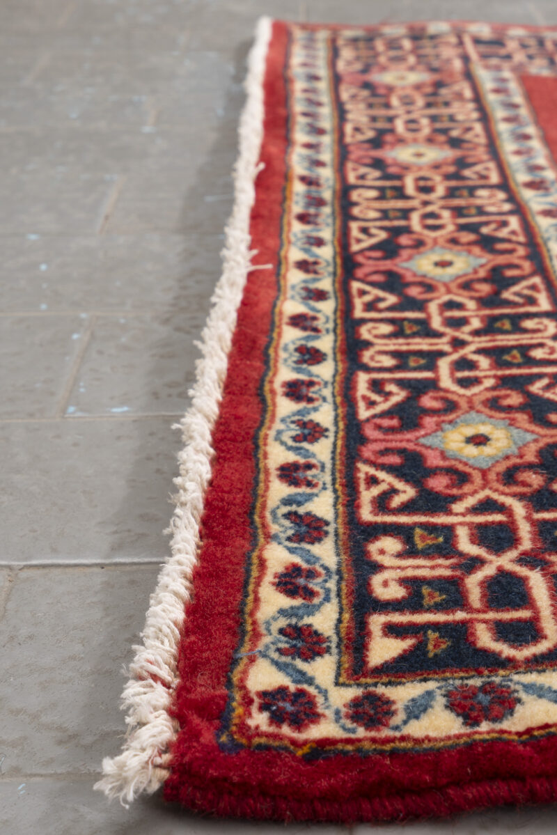 Fine Kashan Minimal Red Carpet Runner 385*92Cm - Image 7