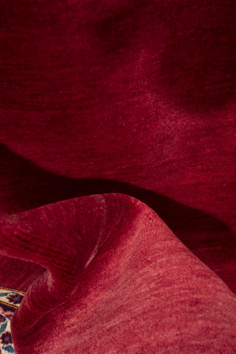 Fine Kashan Minimal Red Carpet Runner 385*92Cm - Image 8