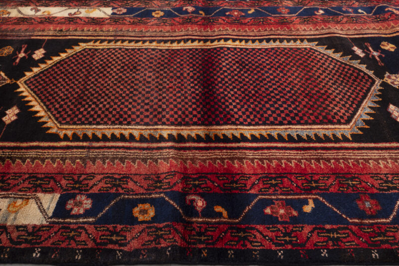 Antique Garoos Bijar Hexagonal Medallion Carpet Runner 385*123Cm - Image 5